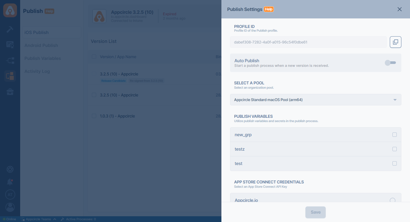Publish Pool Selection